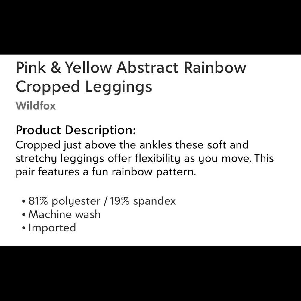 NWT Wildfox size small abstract rainbow leggings - Picture 6 of 7